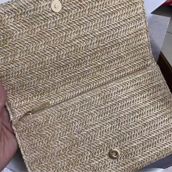 Christian Dior Novelty Clutch Pouch 2023 Summer Rattan Raffia 100% New - Picture 5 of 5